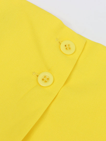 Yellow Floral Appliqué Crop Top & Midi Skirt Set - SISPELL